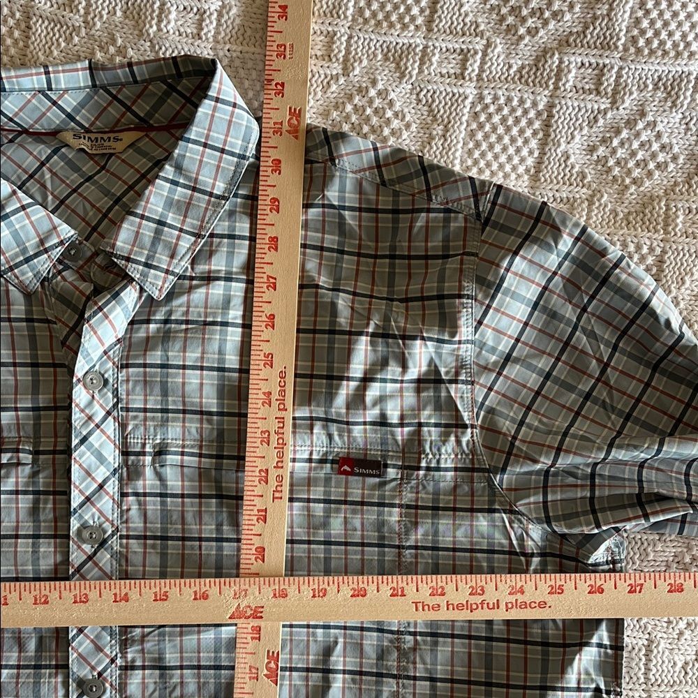 Simms Mens' Stone Cold LS Shirt in Sterling Plaid Sz XXL - Picture 5 of 10
